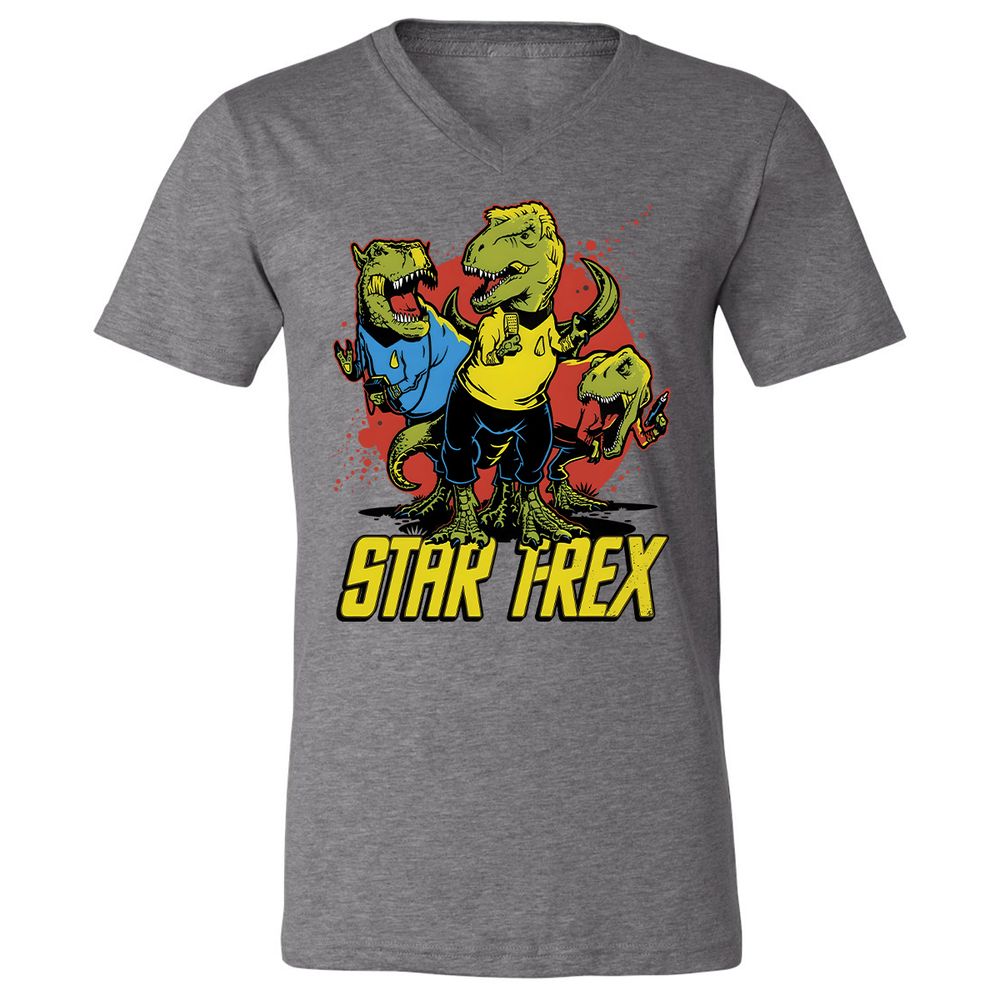 Unisex V-Neck T-Shirt - UBLKUJKQ - Deep Heather - 13