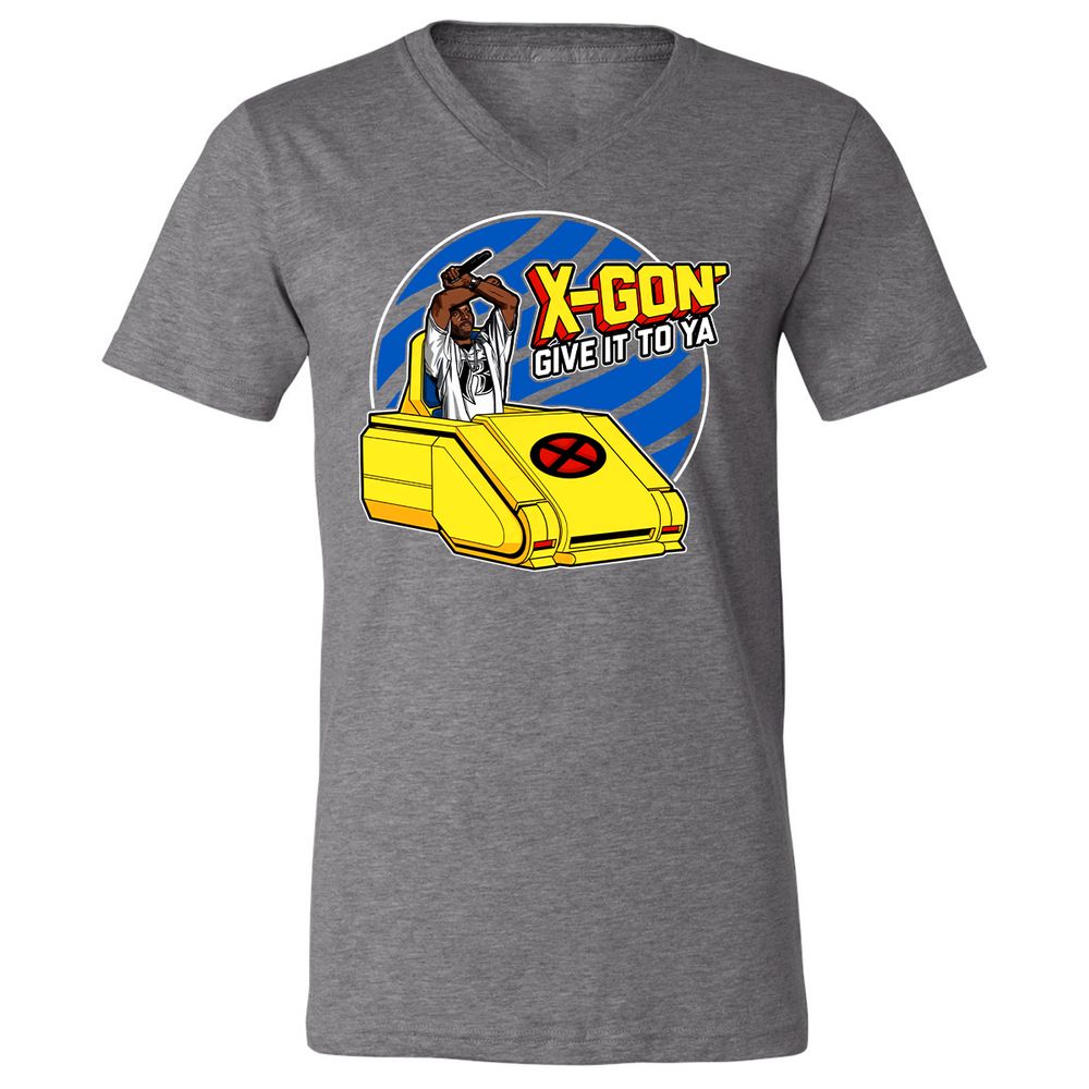 Unisex V-Neck T-Shirt - ZE6WX3FP - Deep Heather - 13