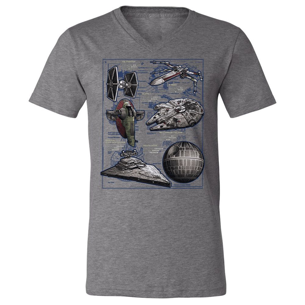 Unisex V-Neck T-Shirt - GXNBCA89 - Deep Heather - 13