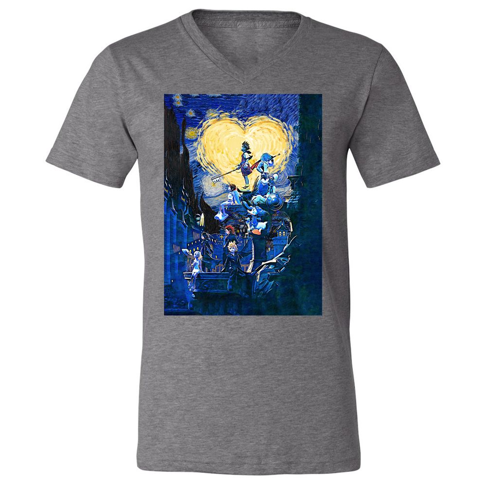 Unisex V-Neck T-Shirt - QRDMQX8G - Deep Heather - 13