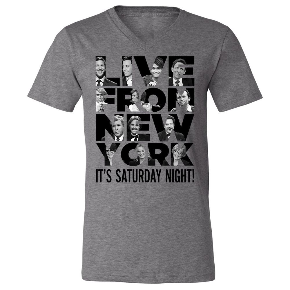 Unisex V-Neck T-Shirt - JQFS7Z9D - Deep Heather - 13