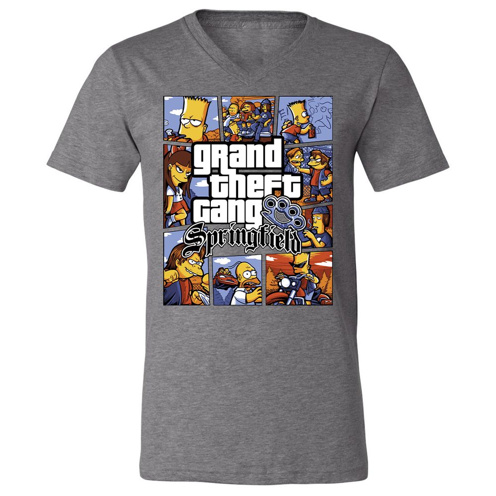 Unisex V-Neck T-Shirt - 3RN1RZFQ - Deep Heather - 13