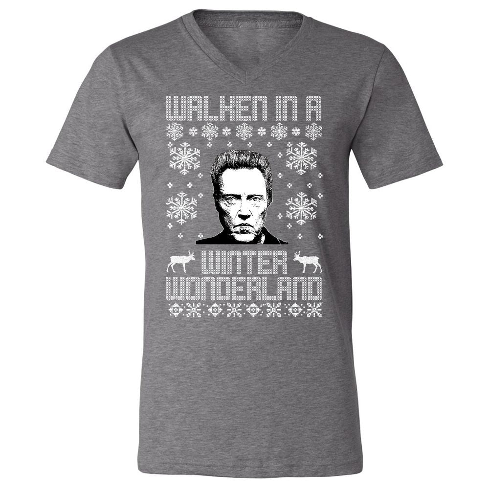 Unisex V-Neck T-Shirt - UHV5Q7KT - Deep Heather - 13