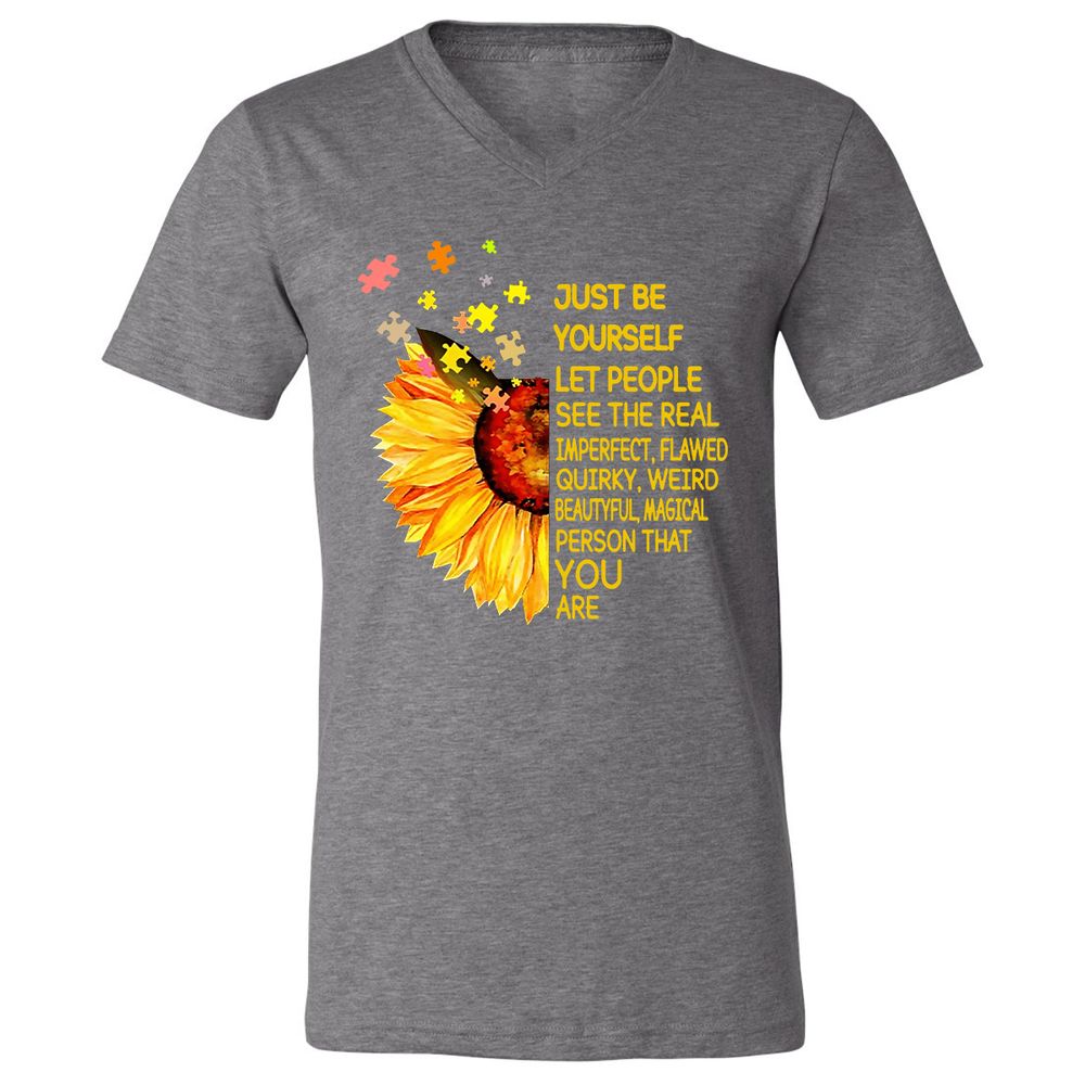 Unisex V-Neck T-Shirt - MM3Y337K - Deep Heather - 13