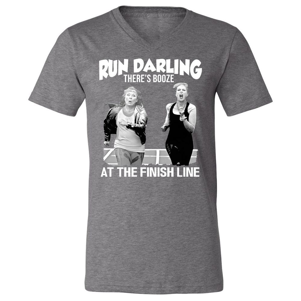 Run Darling Unisex V-Neck T-Shirt - Deep Heather - 13