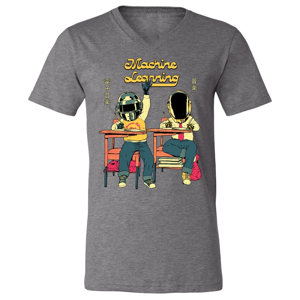Unisex V-Neck T-Shirt - U2AQLAVW - Deep Heather - 13