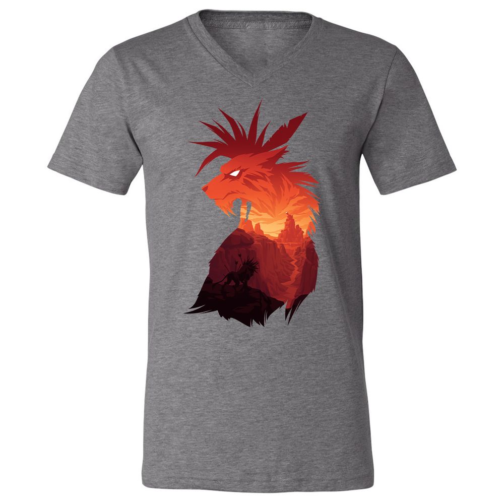Unisex V-Neck T-Shirt - NLNKSUZ6 - Deep Heather - 13