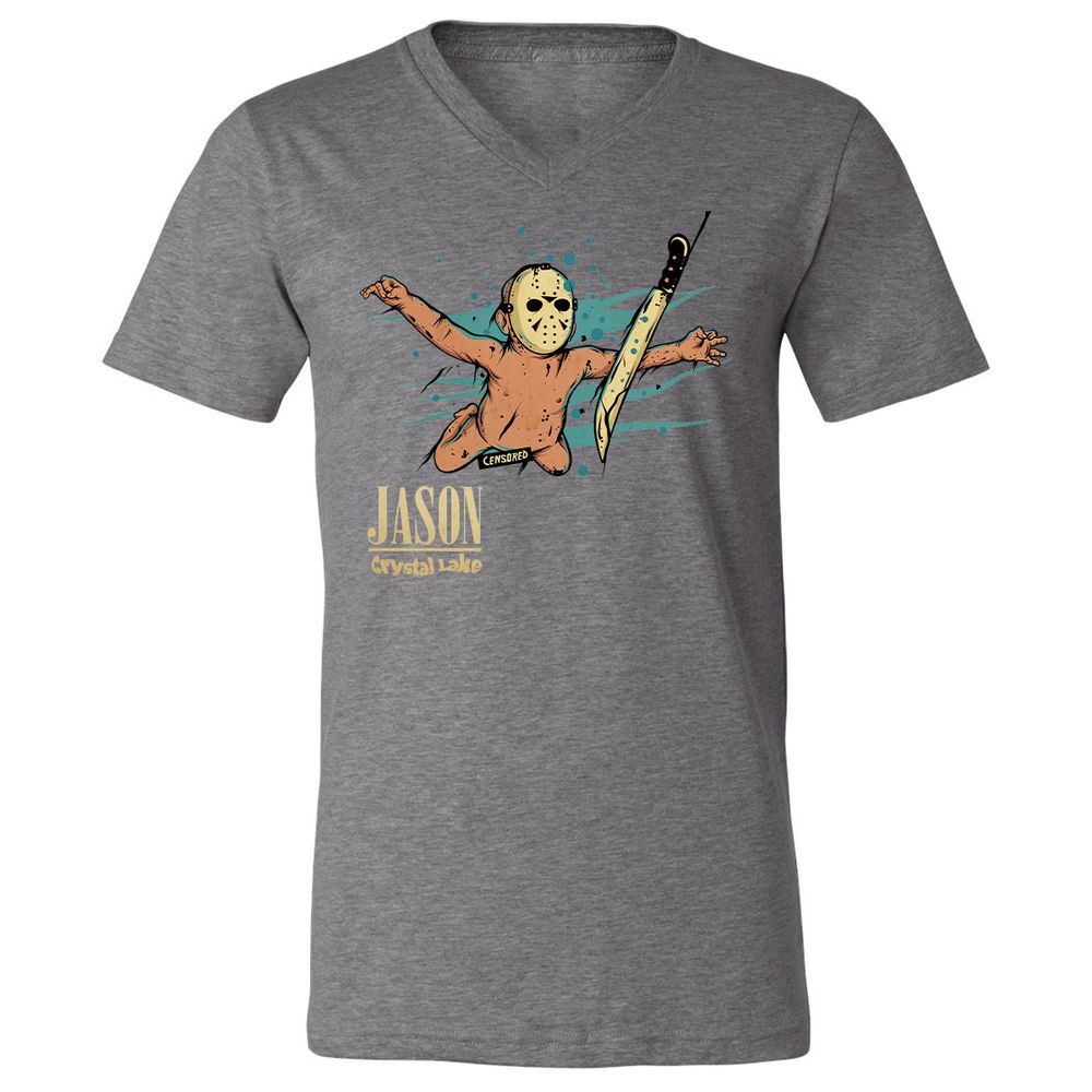 Unisex V-Neck T-Shirt - LG68FVAQ - Deep Heather - 13