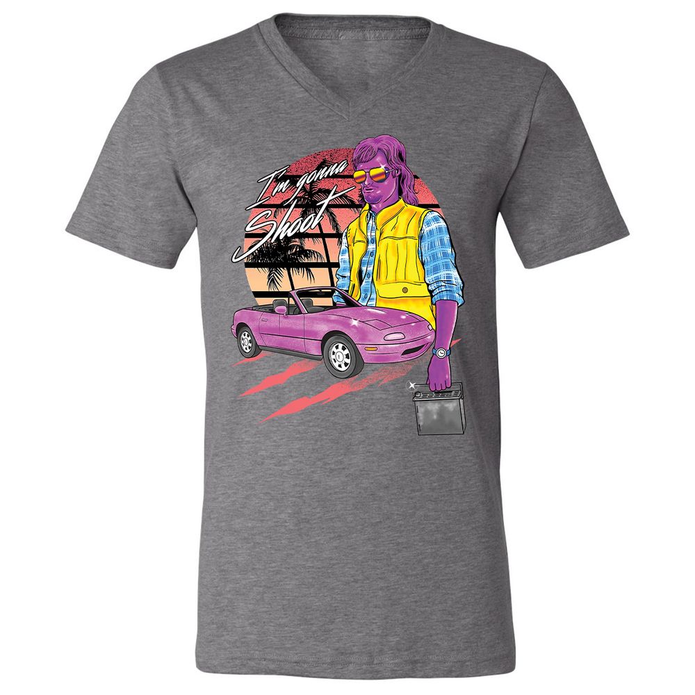 Unisex V-Neck T-Shirt - RS6WQBZ5 - Deep Heather - 13