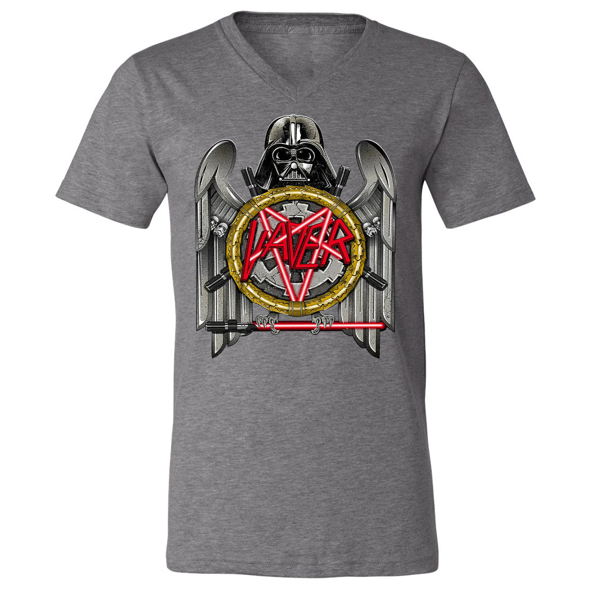 Unisex V-Neck T-Shirt - LQHHBQDZ - Deep Heather - 13