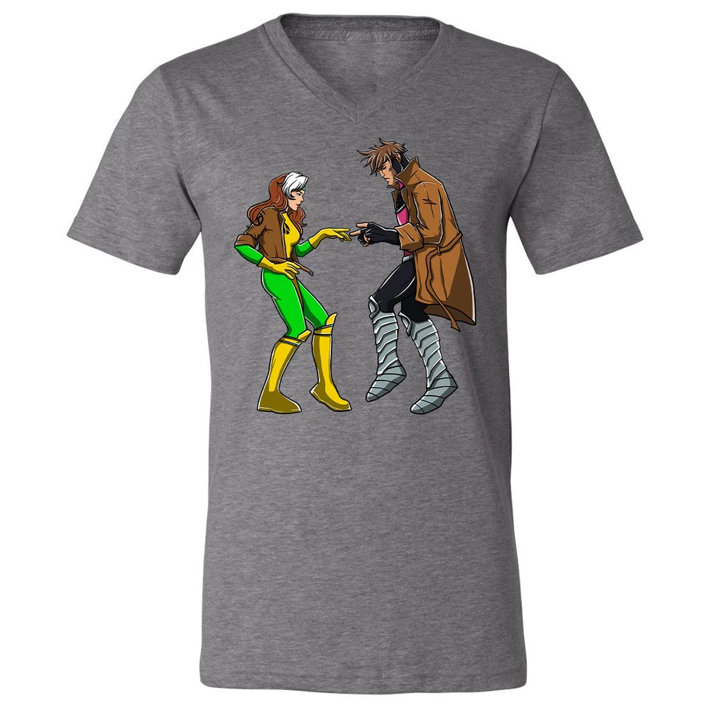 Unisex V-Neck T-Shirt - 6PEEXNZE - Deep Heather - 13