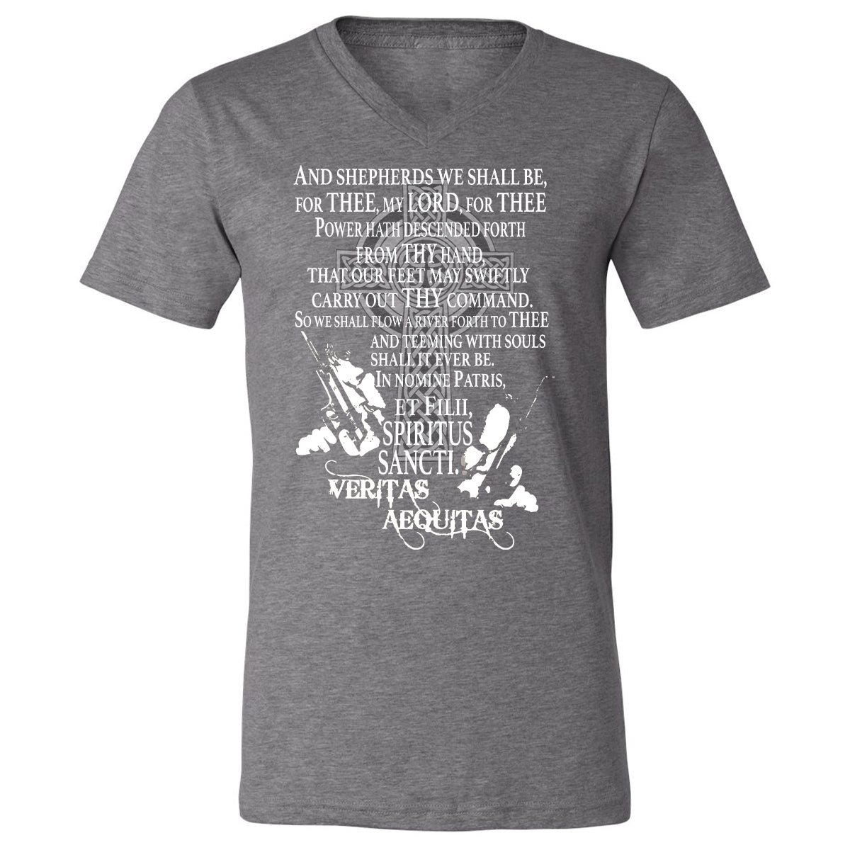 Unisex V-Neck T-Shirt - CAW5WKM2 - Deep Heather - 13