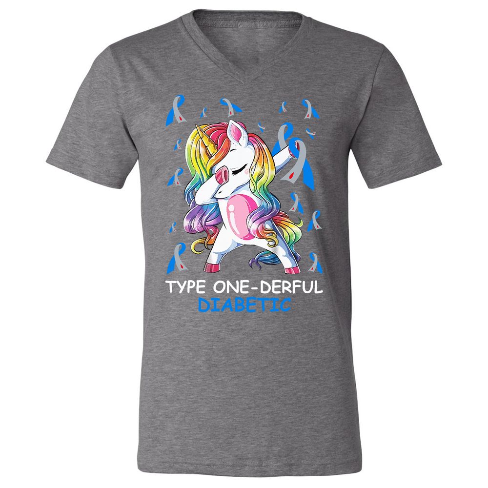 Unisex V-Neck T-Shirt - DN3RWF9Z - Deep Heather - 13