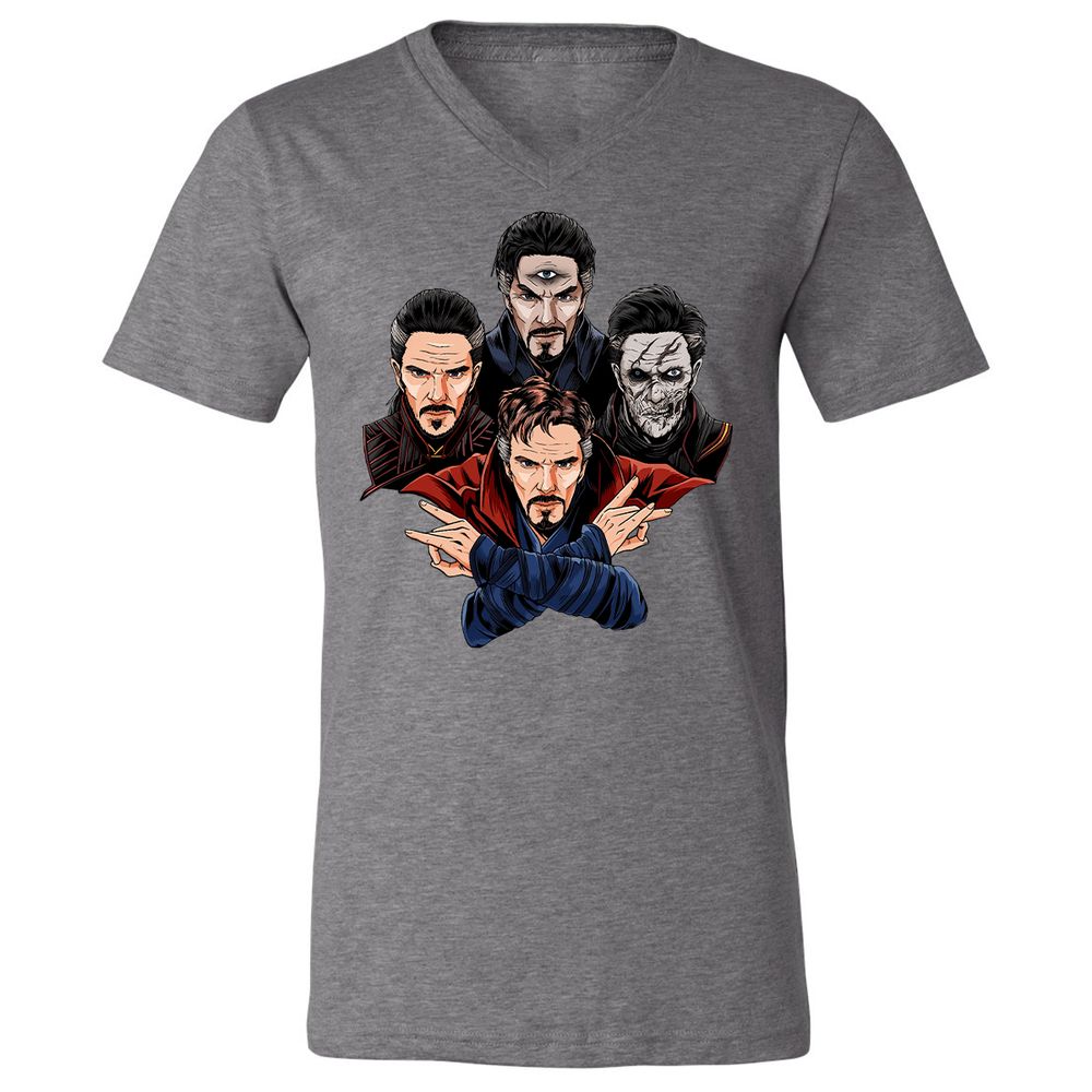 Unisex V-Neck T-Shirt - XEPC6U7P - Deep Heather - 13