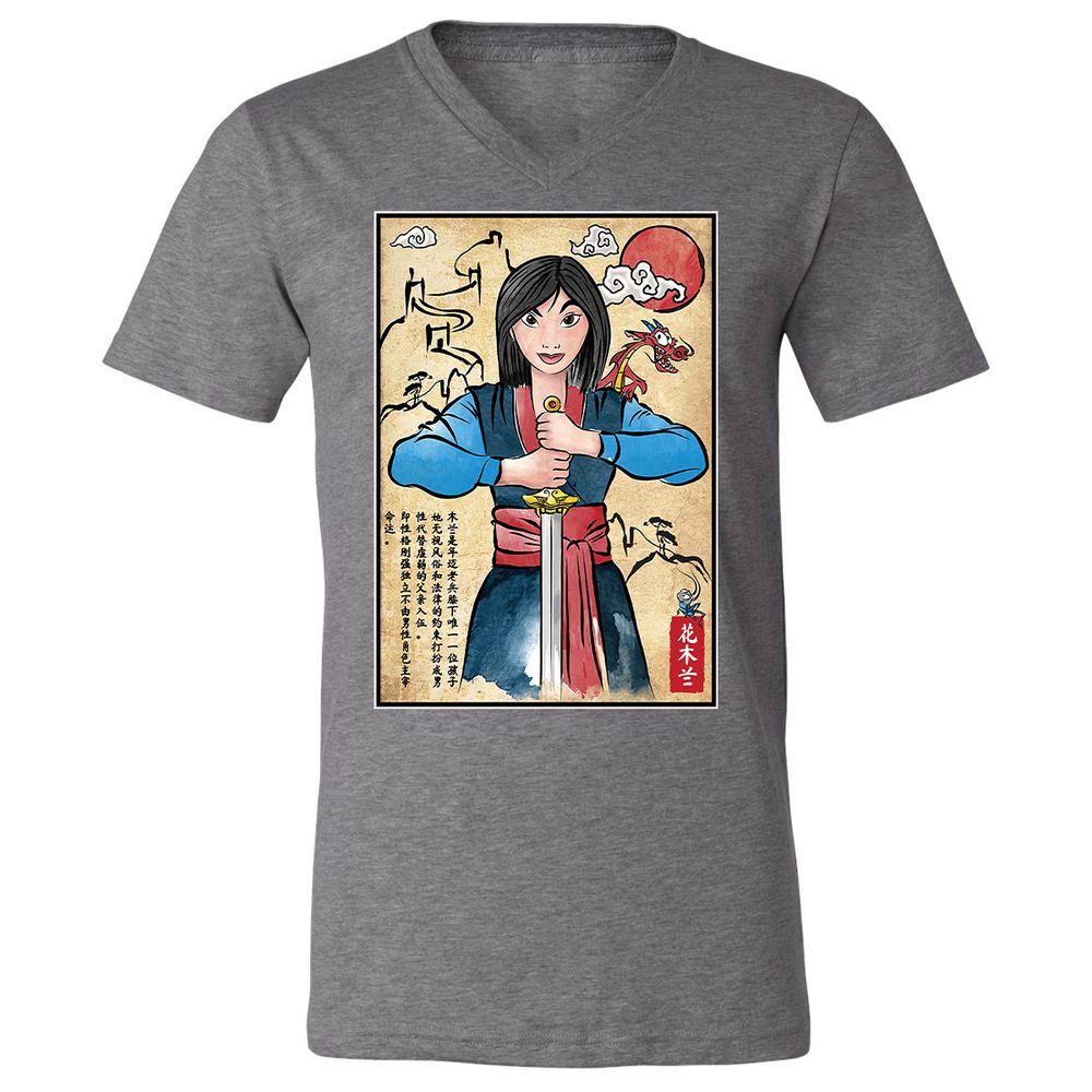Unisex V-Neck T-Shirt - BWF3TL78 - Deep Heather - 13