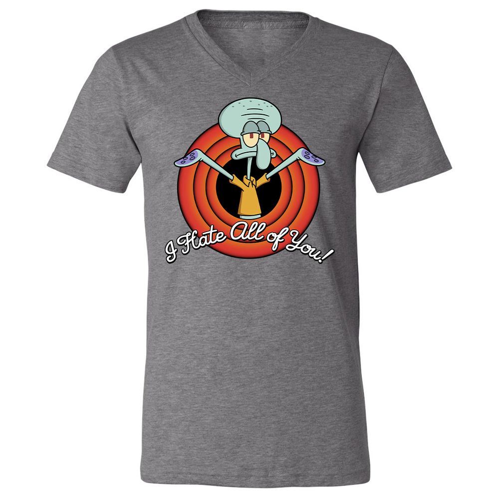 Unisex V-Neck T-Shirt - BR1SMUNR - Deep Heather - 13