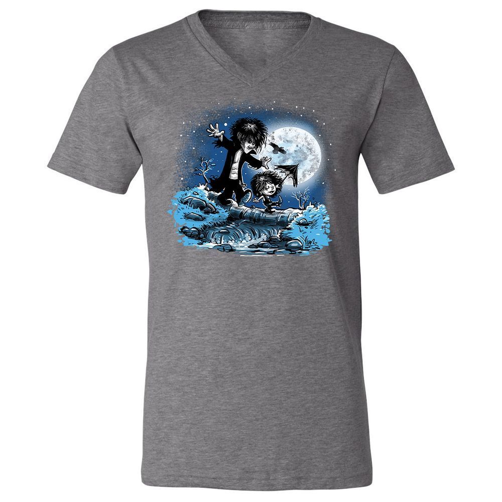 Unisex V-Neck T-Shirt - KNE63WYW - Deep Heather - 13