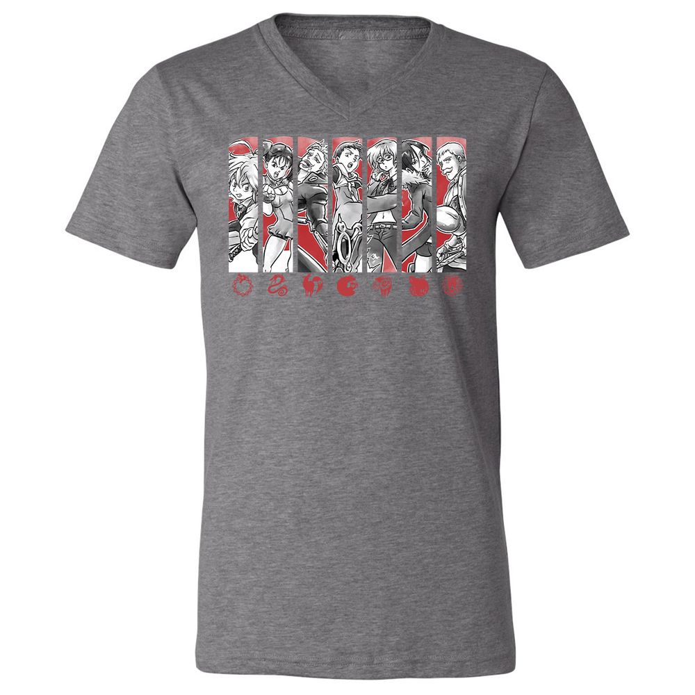Unisex V-Neck T-Shirt - 5TF86N33 - Deep Heather - 13