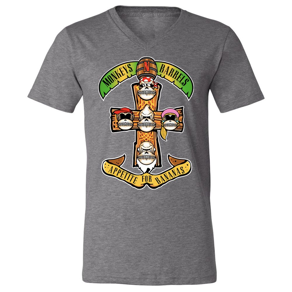 Unisex V-Neck T-Shirt - YR9YFCZ7 - Deep Heather - 13
