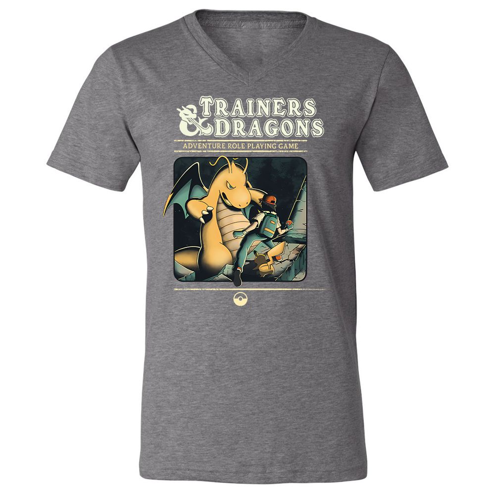 Unisex V-Neck T-Shirt - VHWZBAR7 - Deep Heather - 13