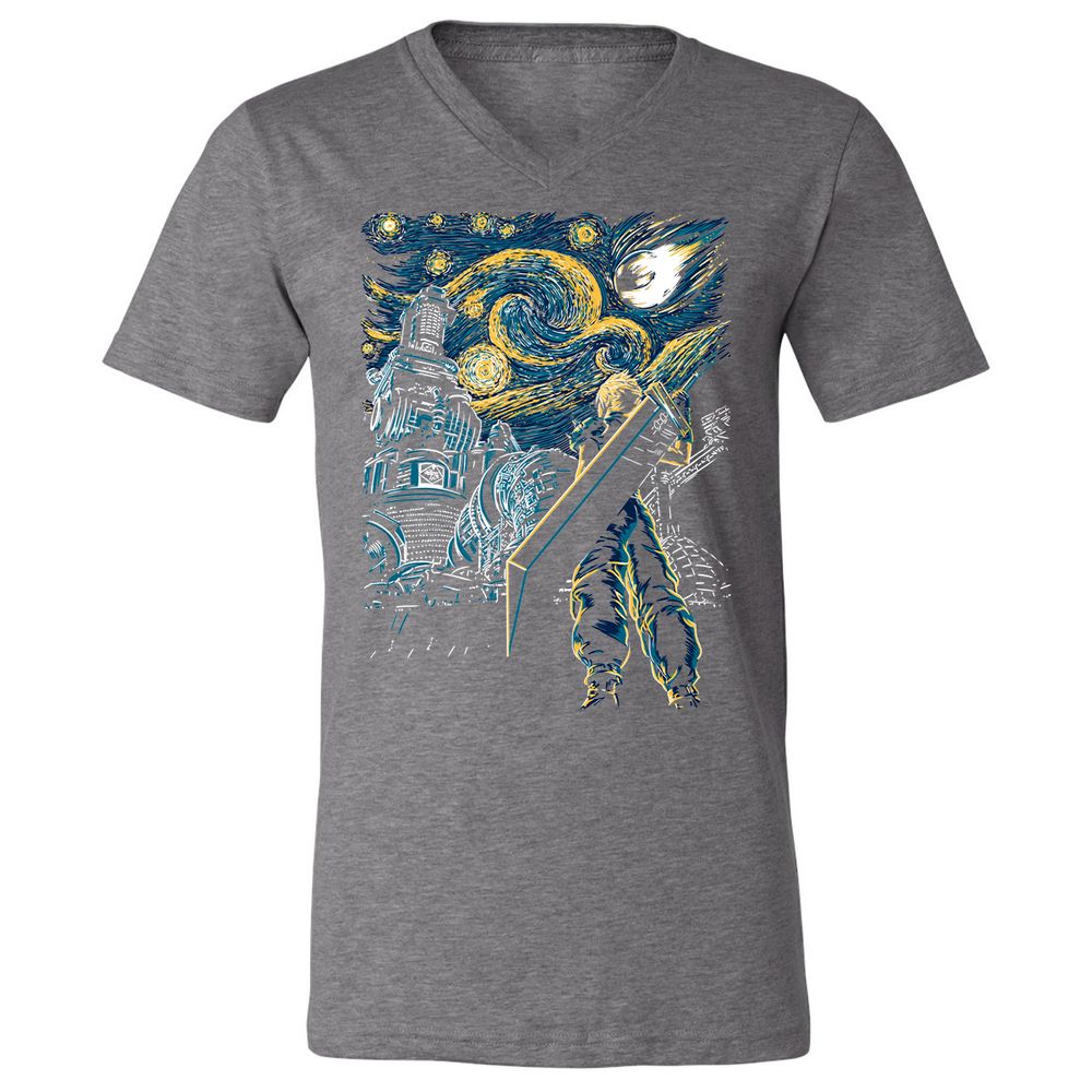 Unisex V-Neck T-Shirt - KHKSH84N - Deep Heather - 13