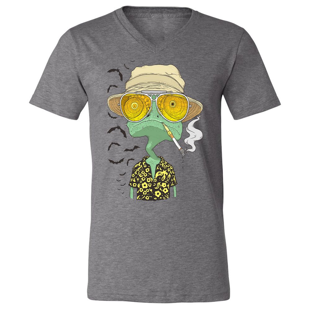 Unisex V-Neck T-Shirt - PHFSVRSZ - Deep Heather - 13