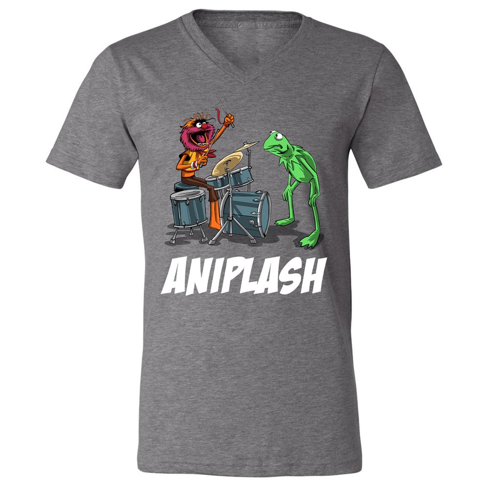 Unisex V-Neck T-Shirt - T6JSM8SV - Deep Heather - 13