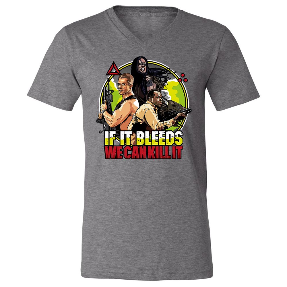 Unisex V-Neck T-Shirt - UPDDK8ZA - Deep Heather - 13