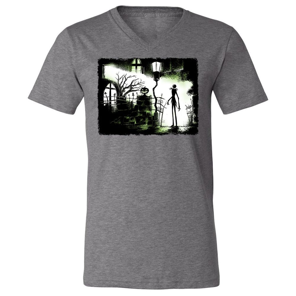 Unisex V-Neck T-Shirt - Black - Deep Heather - 13
