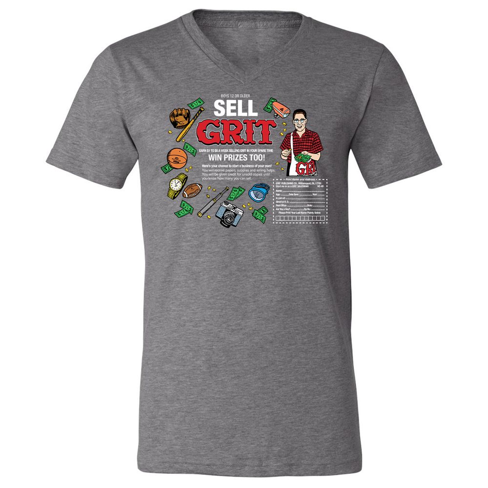 Unisex V-Neck T-Shirt - LFSNR9KZ - Deep Heather - 13