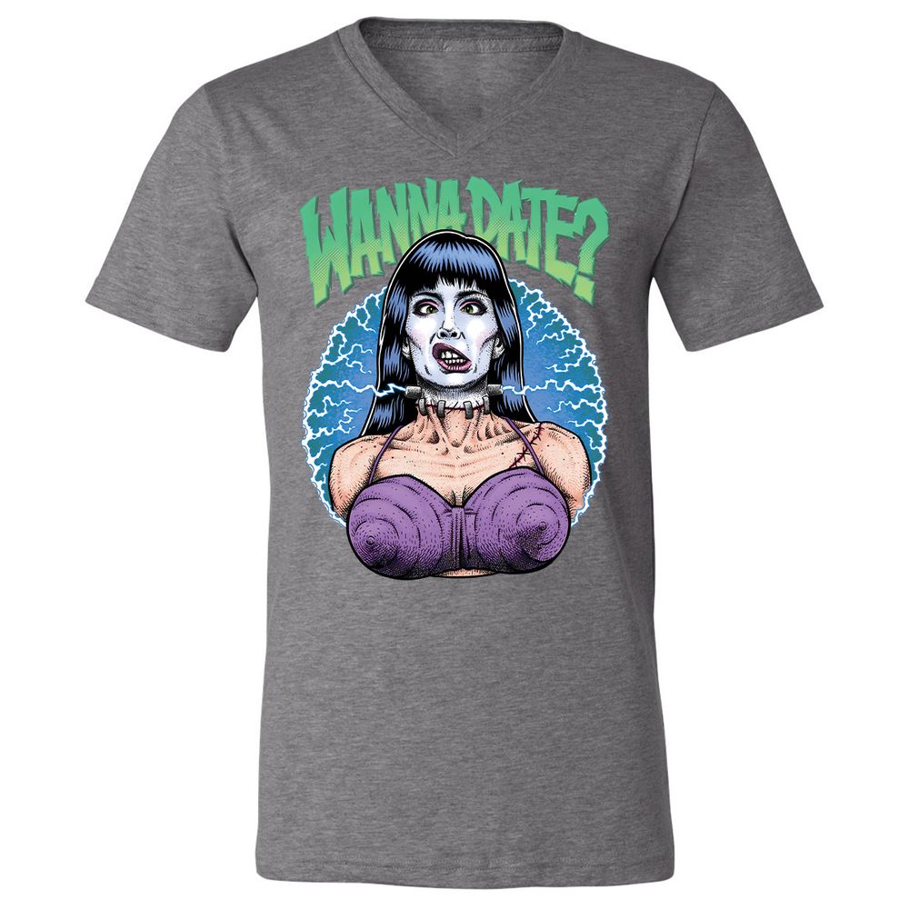 Unisex V-Neck T-Shirt - EXBFK38C - Deep Heather - 13