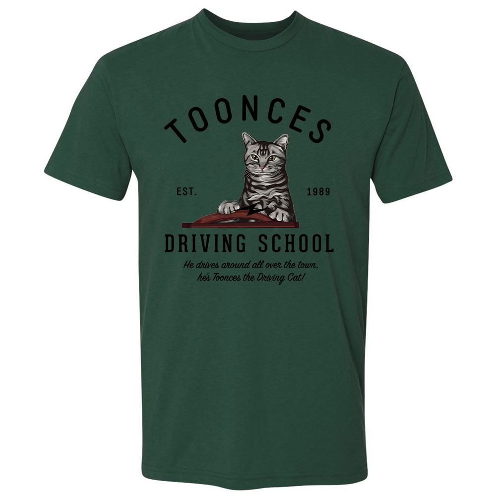 Funny Cat Driving School - Forest Green - 13