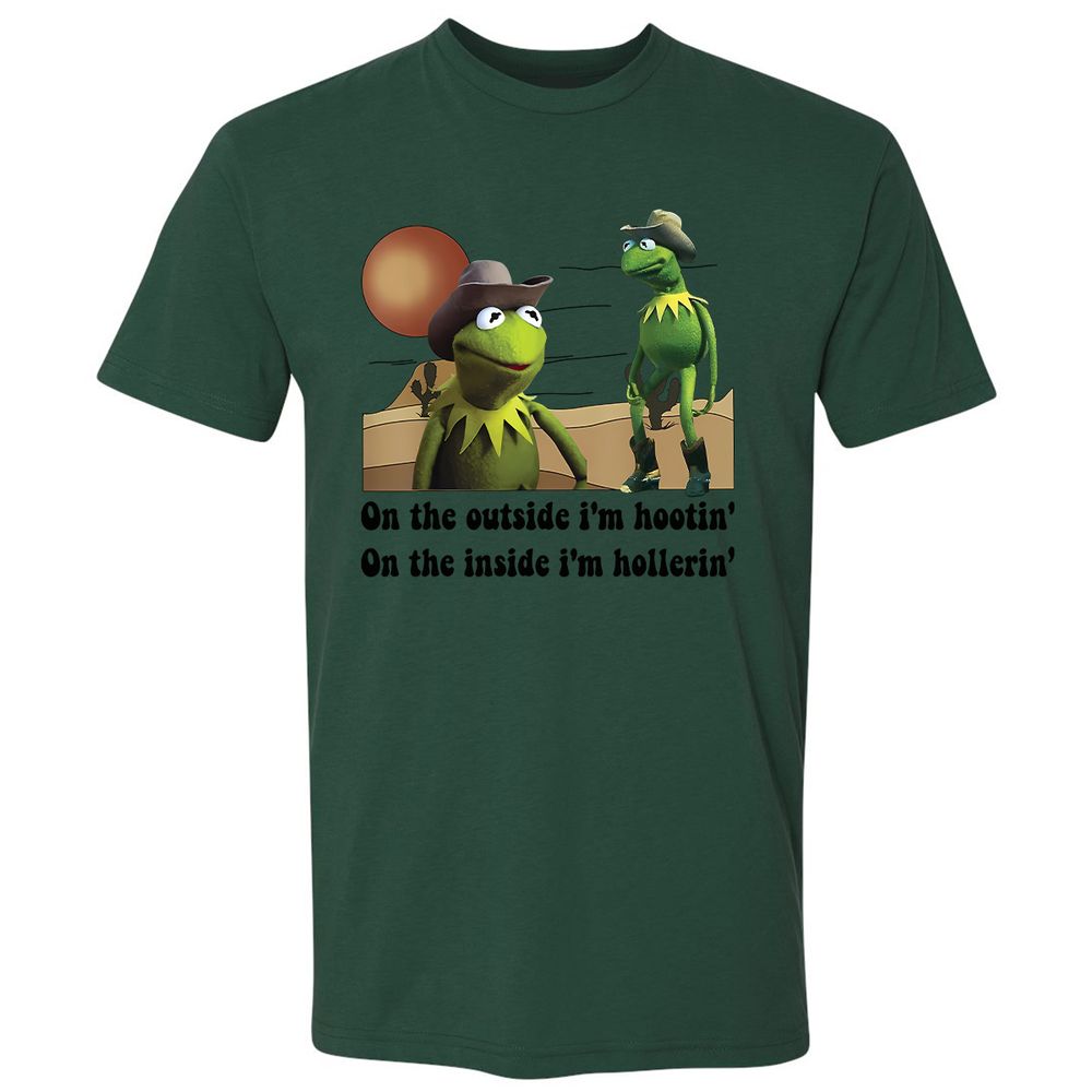 On the outside I'm hootin on the inside I'm hollerin - Forest Green - 13