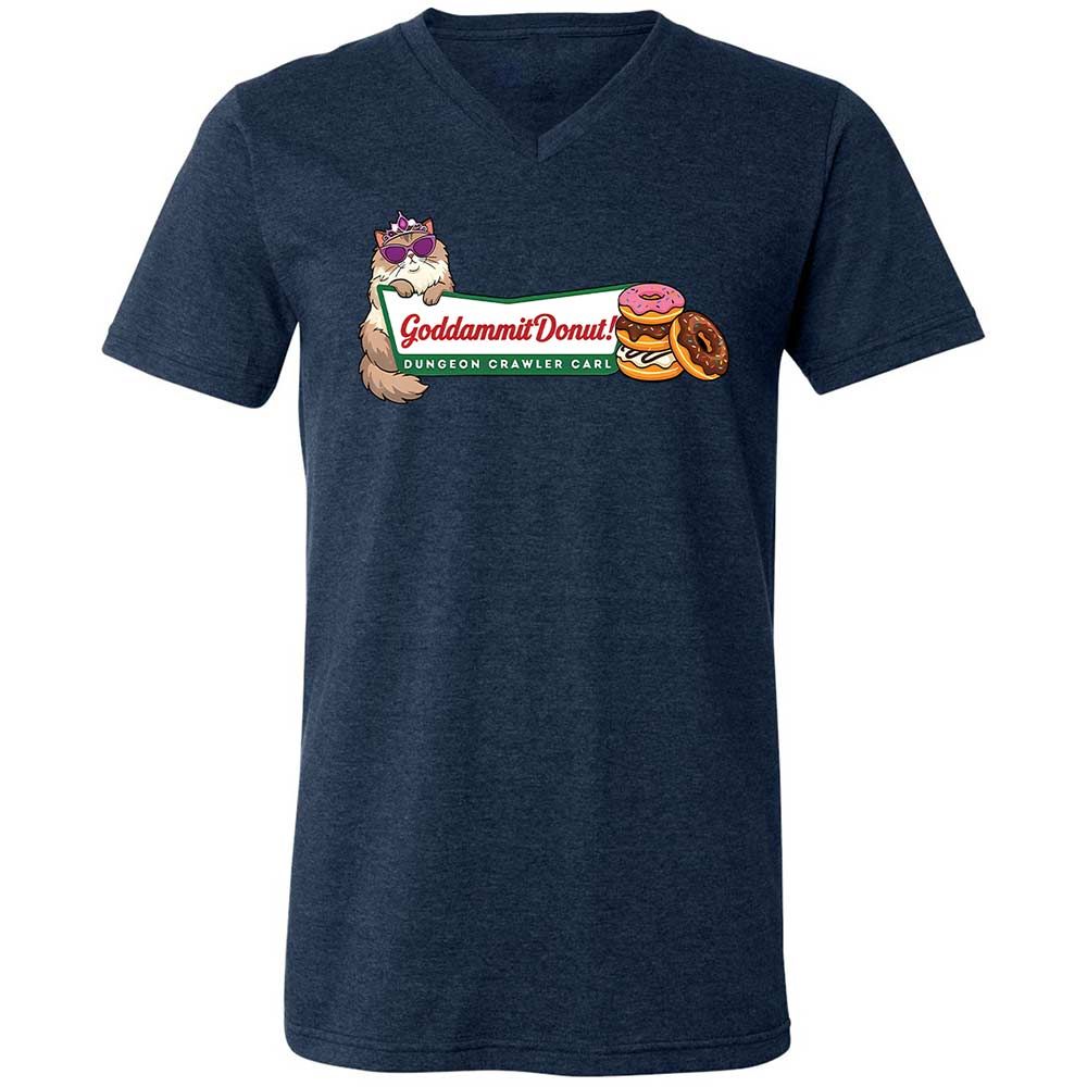 Unisex V-Neck T-Shirt - 1D8E95F4 - Heather Navy - 13
