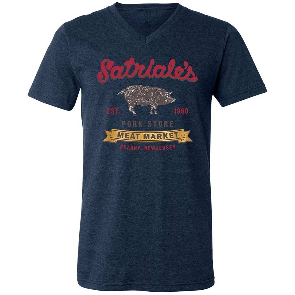 Unisex V-Neck T-Shirt - 9L4QG9VU - Heather Navy - 13