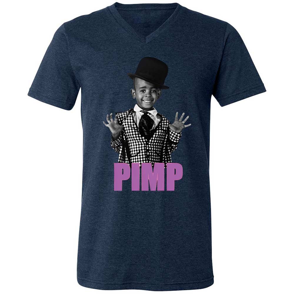Unisex V-Neck T-Shirt - 374P7CU8 - Heather Navy - 13
