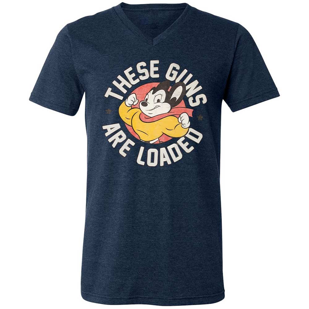 Unisex V-Neck T-Shirt - 5M86JP9M - Heather Navy - 13