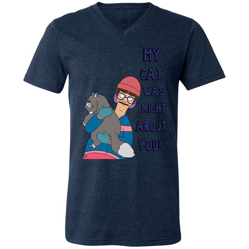Unisex V-Neck T-Shirt - U7XDX31X - Heather Navy - 13