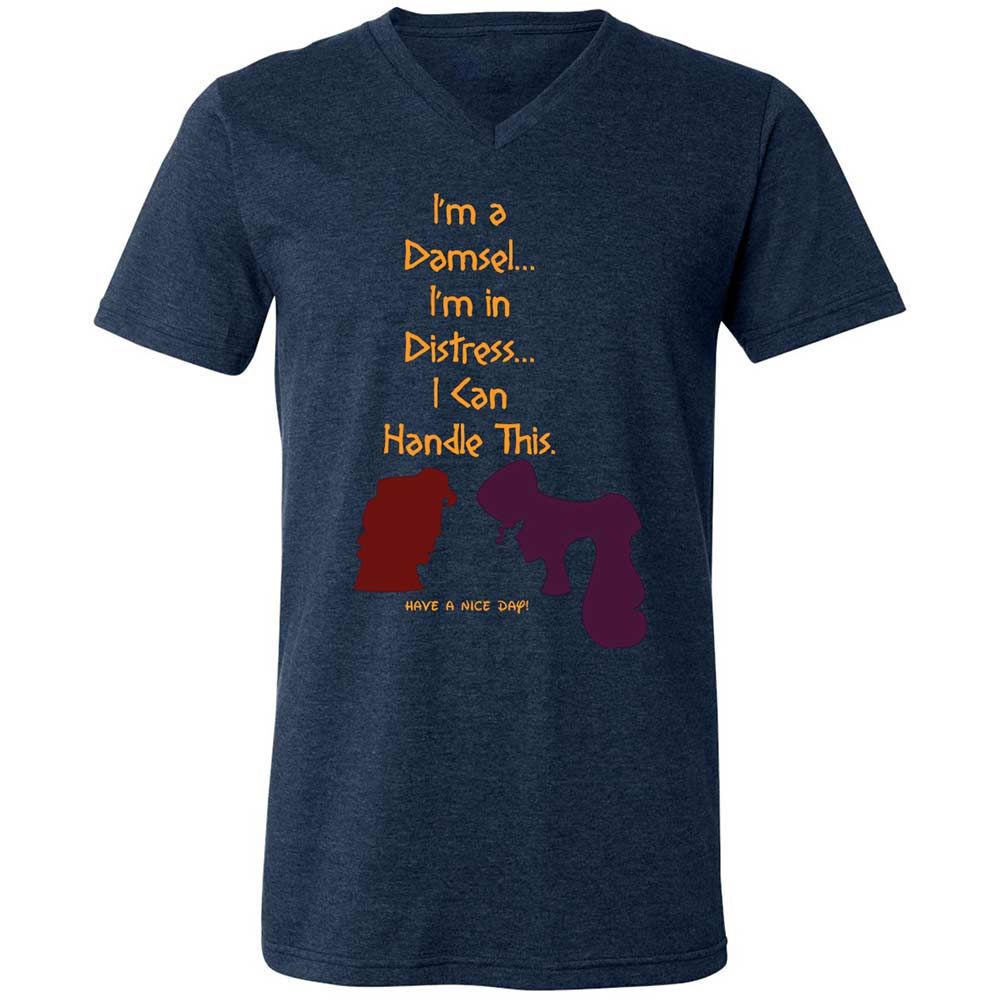 Unisex V-Neck T-Shirt - 1HN9TB3K - Heather Navy - 13