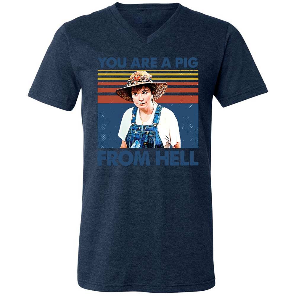 Unisex V-Neck T-Shirt - CZX9BV5W - Heather Navy - 13