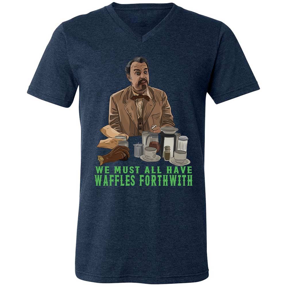 Unisex V-Neck T-Shirt - S9KFU46Y - Heather Navy - 13