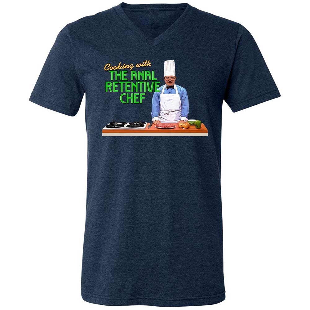 Unisex V-Neck T-Shirt - M6QQ6ZHC - Heather Navy - 13
