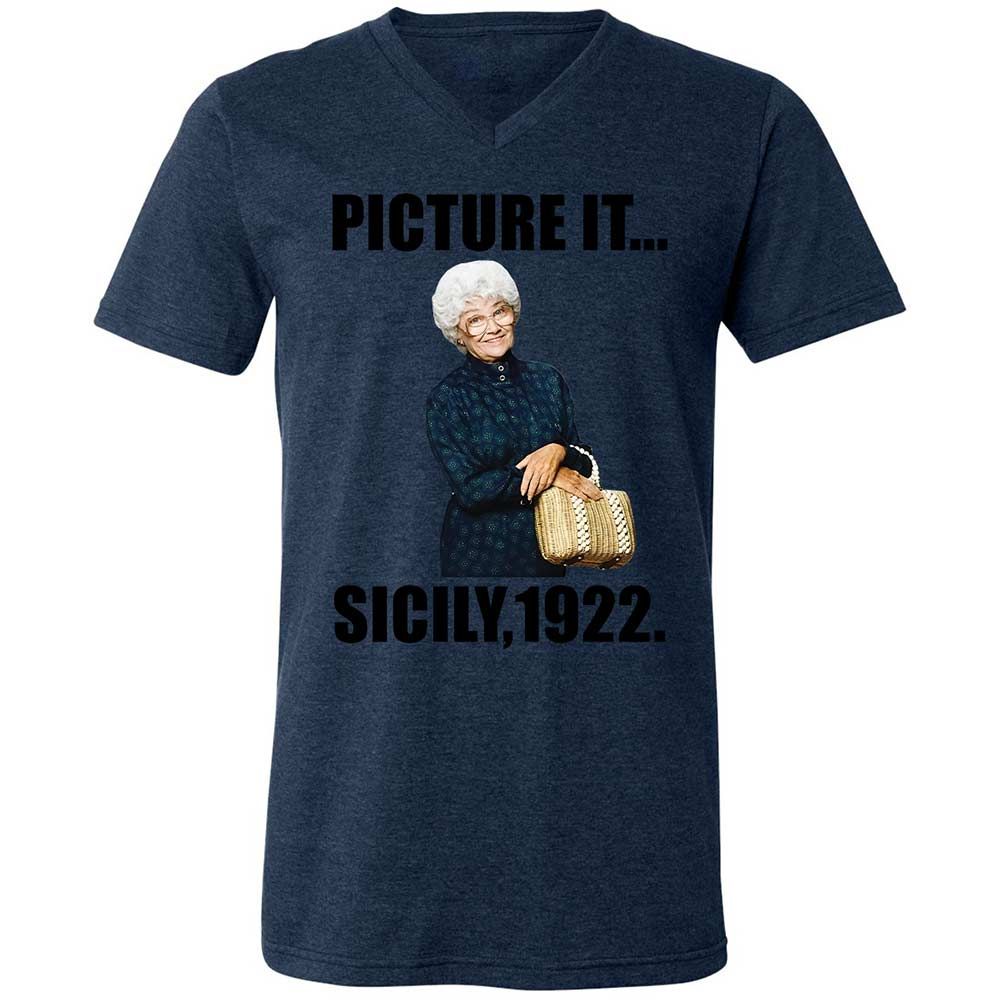 Unisex V-Neck T-Shirt - HHEW922S - Heather Navy - 13