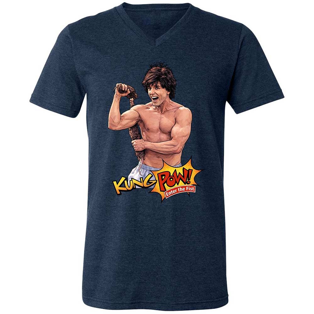 Unisex V-Neck T-Shirt - 64Z6JHMP - Heather Navy - 13