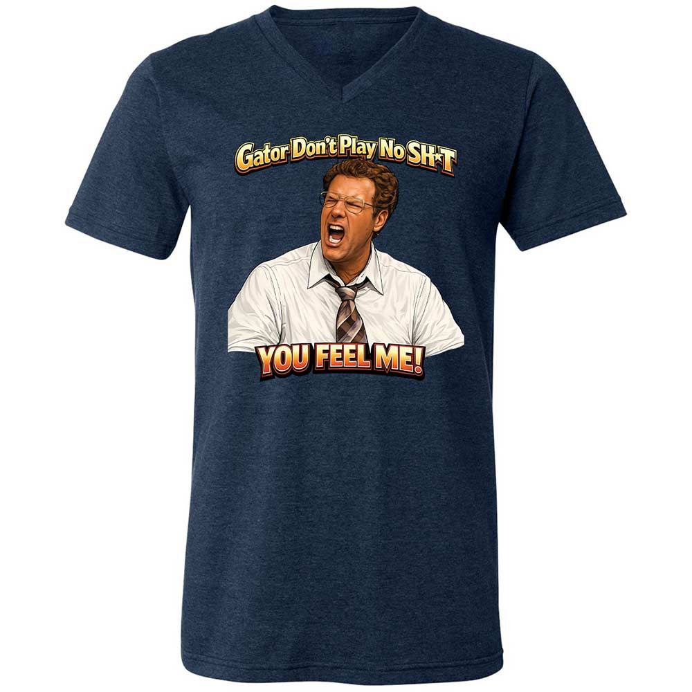 Unisex V-Neck T-Shirt - Z3CKYTBE - Heather Navy - 13