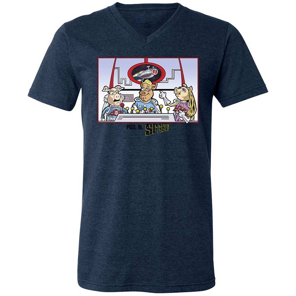 Unisex V-Neck T-Shirt - 1RYZ9RDN - Heather Navy - 13