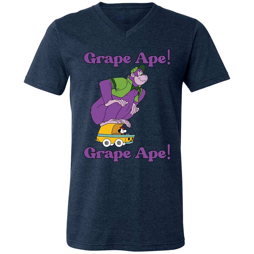 Unisex V-Neck T-Shirt - K4ML1NTP - Heather Navy - 13