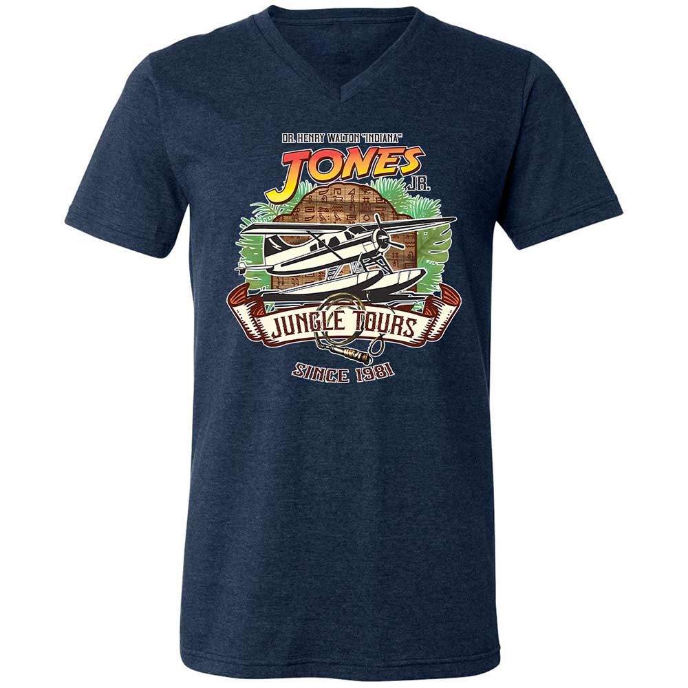 Unisex V-Neck T-Shirt - XFB63LYB - Heather Navy - 13