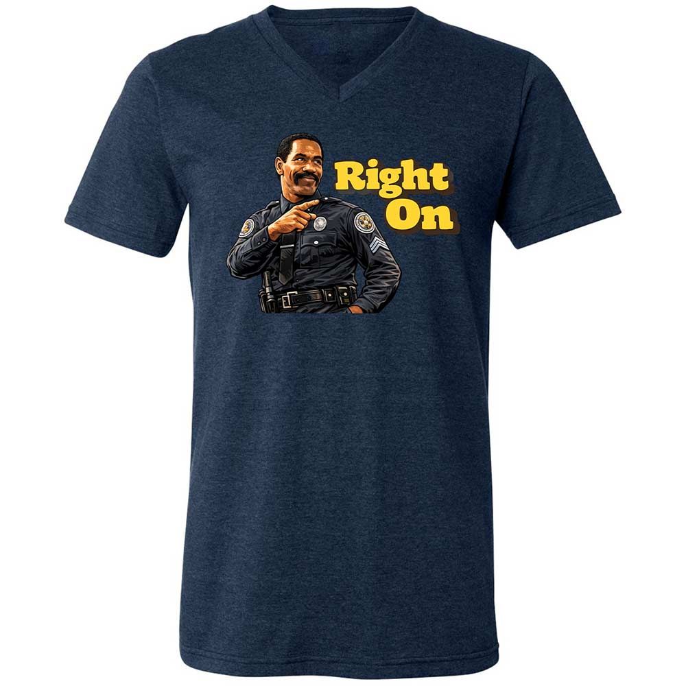 Unisex V-Neck T-Shirt - HTFWHYVP - Heather Navy - 13