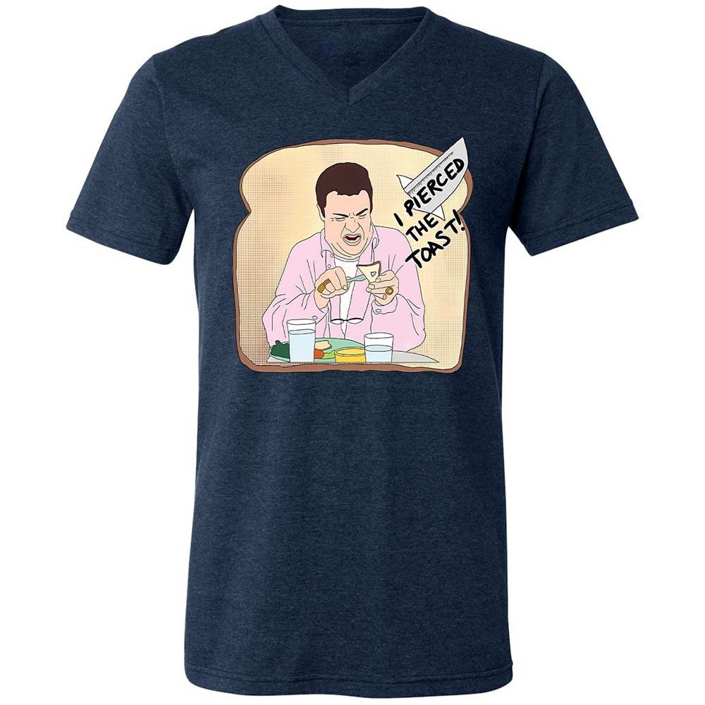 Unisex V-Neck T-Shirt - BRLLBDFF - Heather Navy - 13